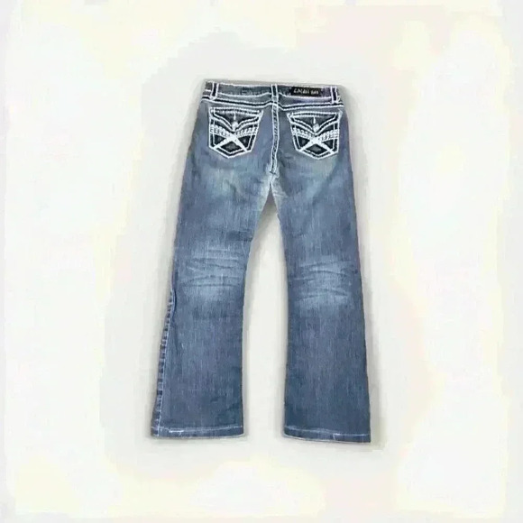 LA Idol USA Embellished Jeans Size 11 Dark Wash - Picture 2 of 8